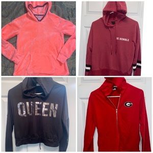 Juniors Xs and small hoodies, sweatshirts lot of 5